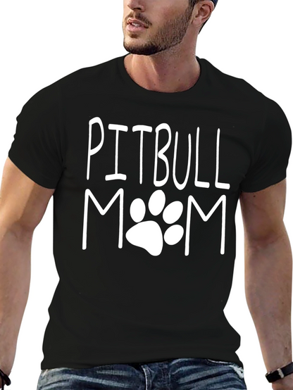 Camiseta Negra Pitbull Mom Unisex