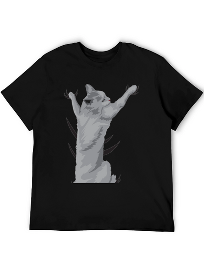 Camiseta Negra con Diseño de Gato Adorable