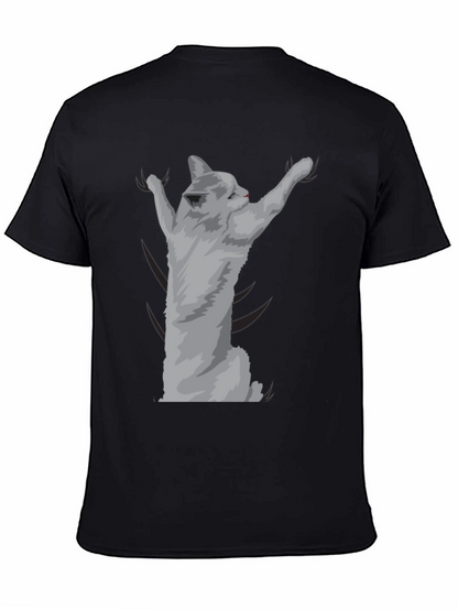 Camiseta Negra con Diseño de Gato Adorable