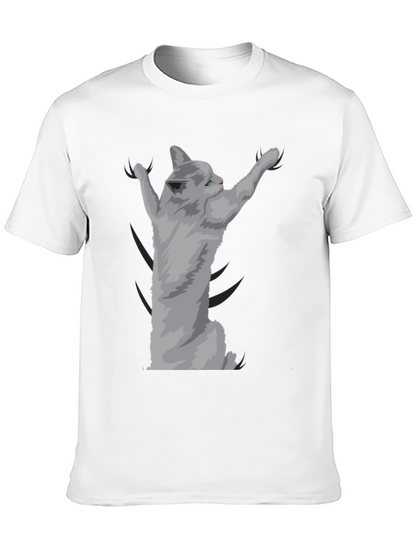 Camiseta Negra con Diseño de Gato Adorable