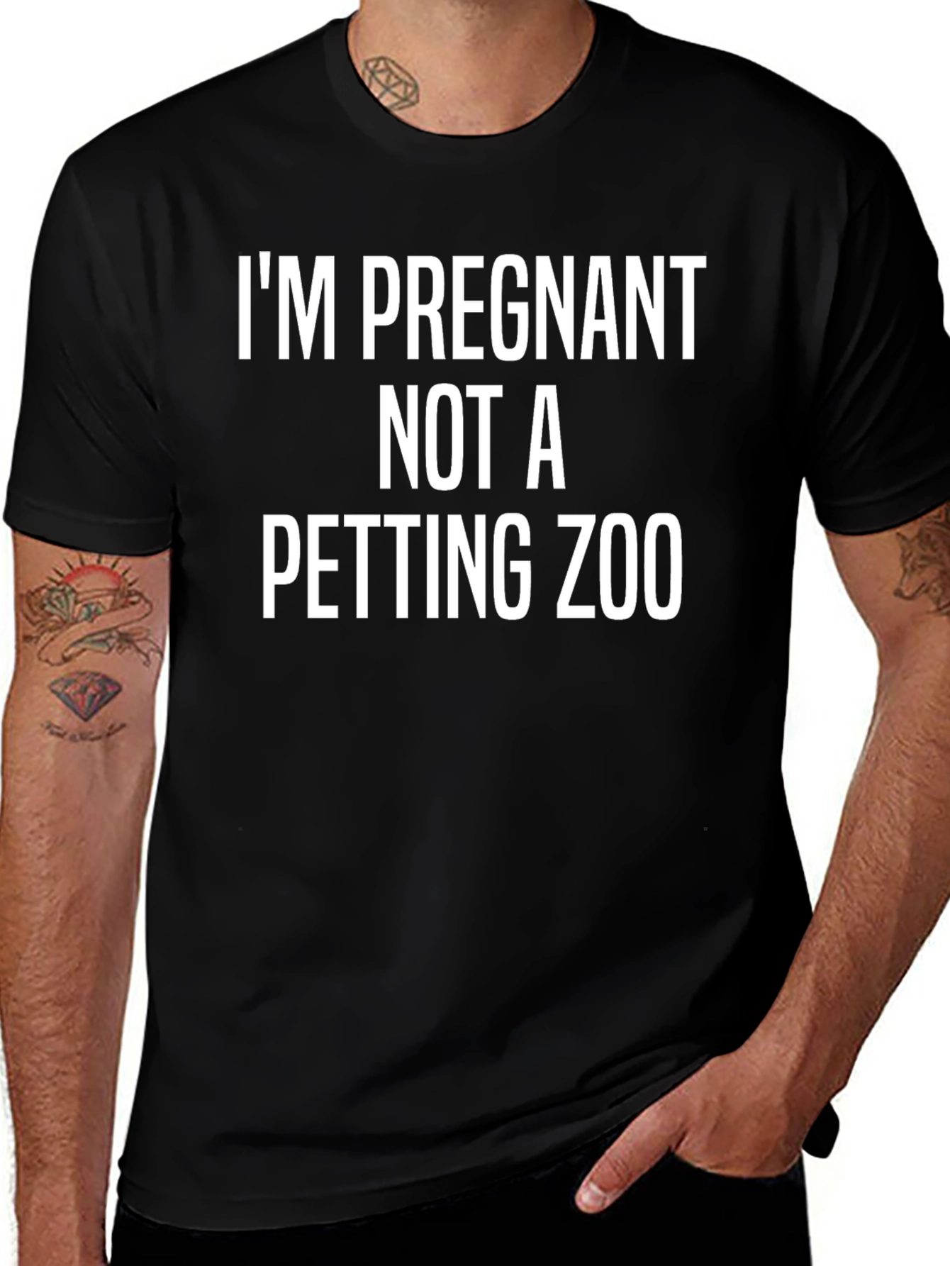 Camiseta Negra: ¡Estoy Embarazada No un Zoológico de Mascotas!