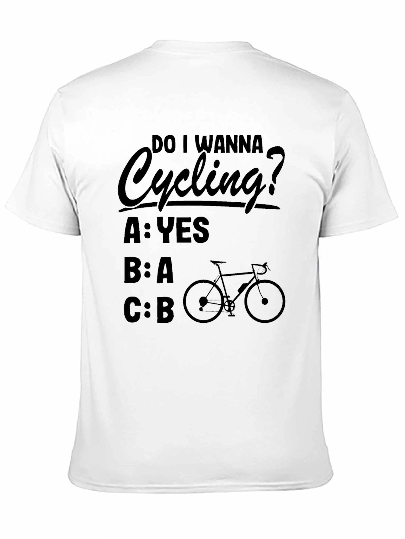 Camiseta Negra Ciclismo Pregunta Divertida