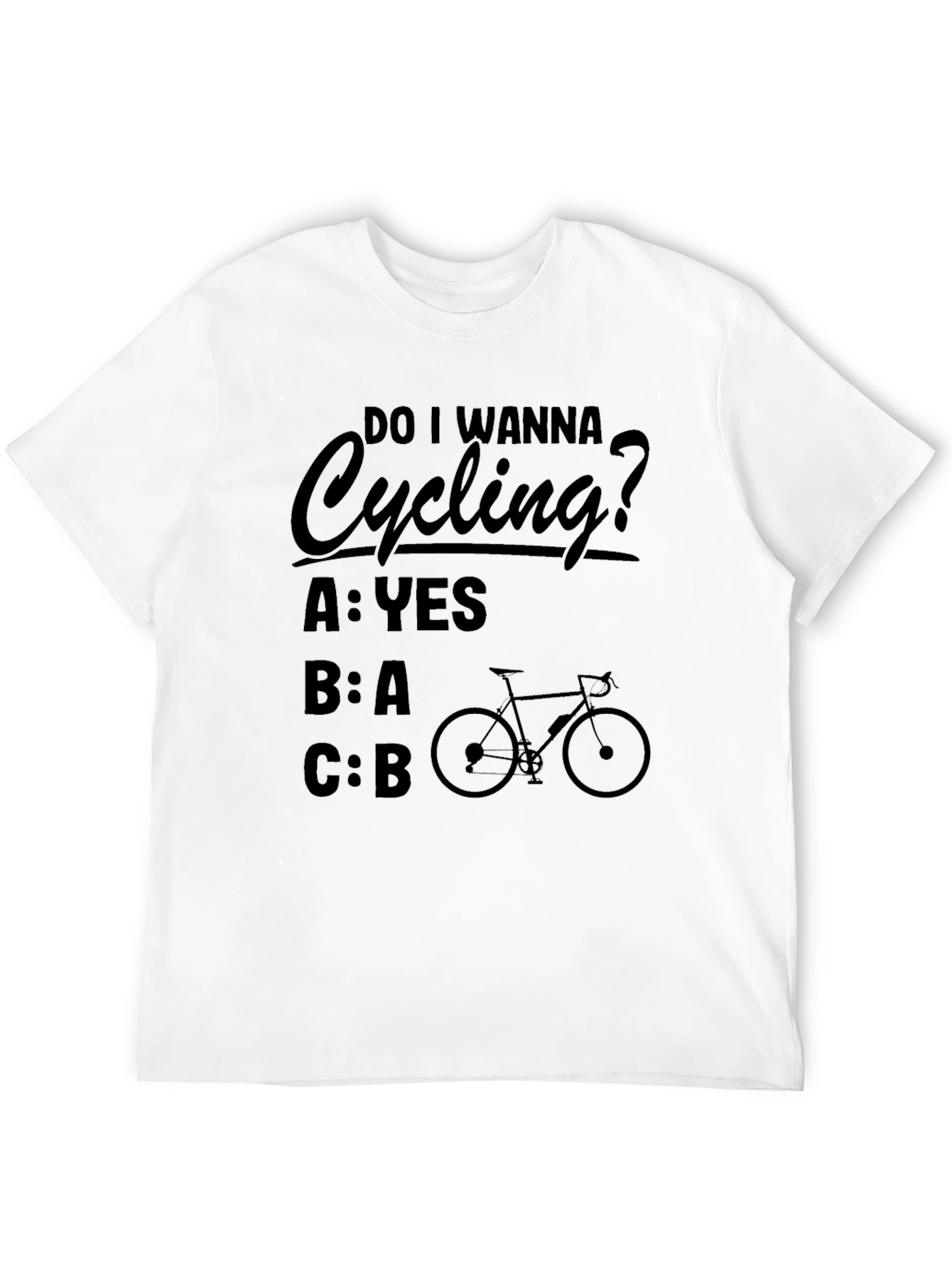Camiseta Negra Ciclismo Pregunta Divertida