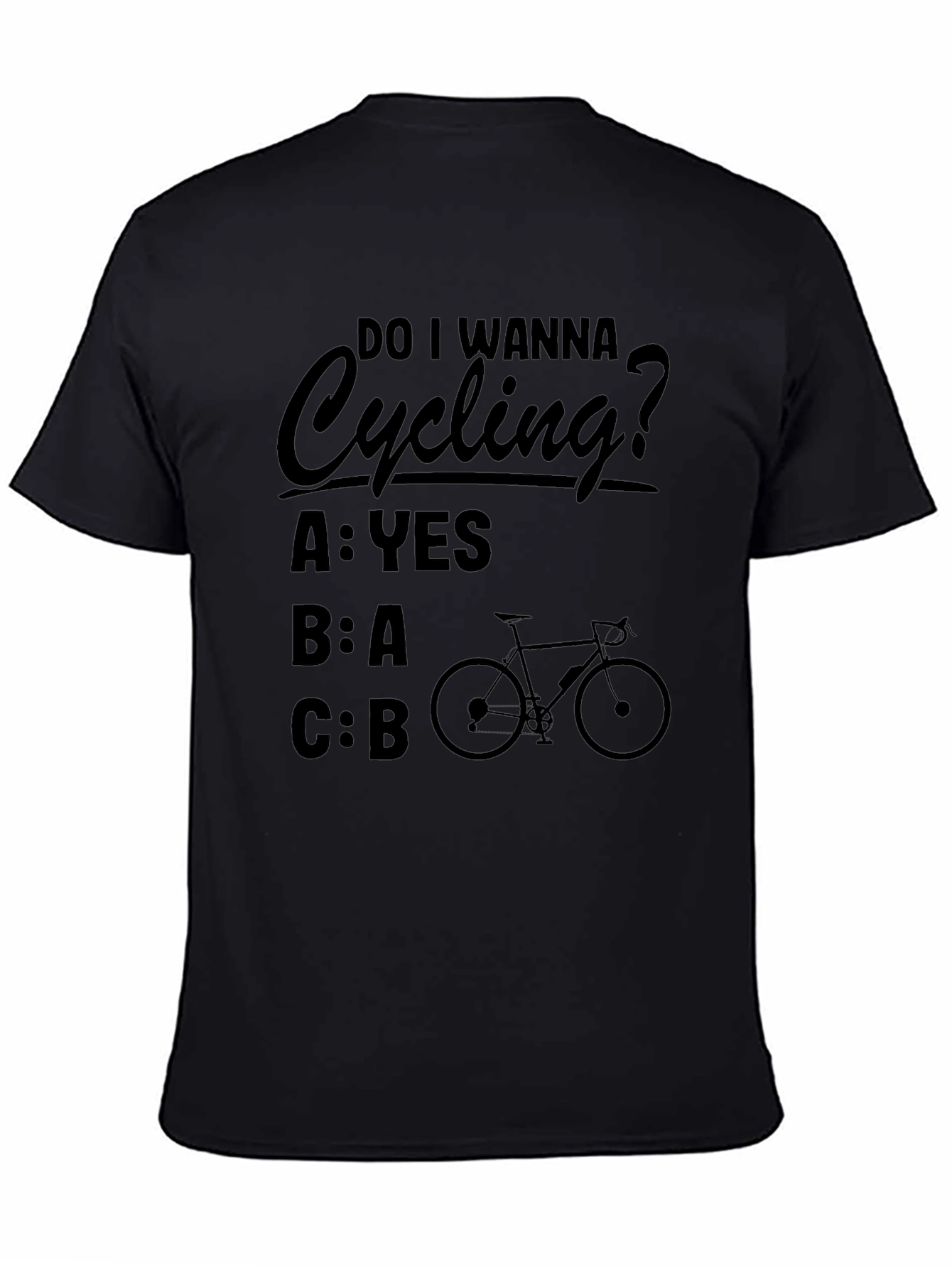 Camiseta Negra Ciclismo Pregunta Divertida