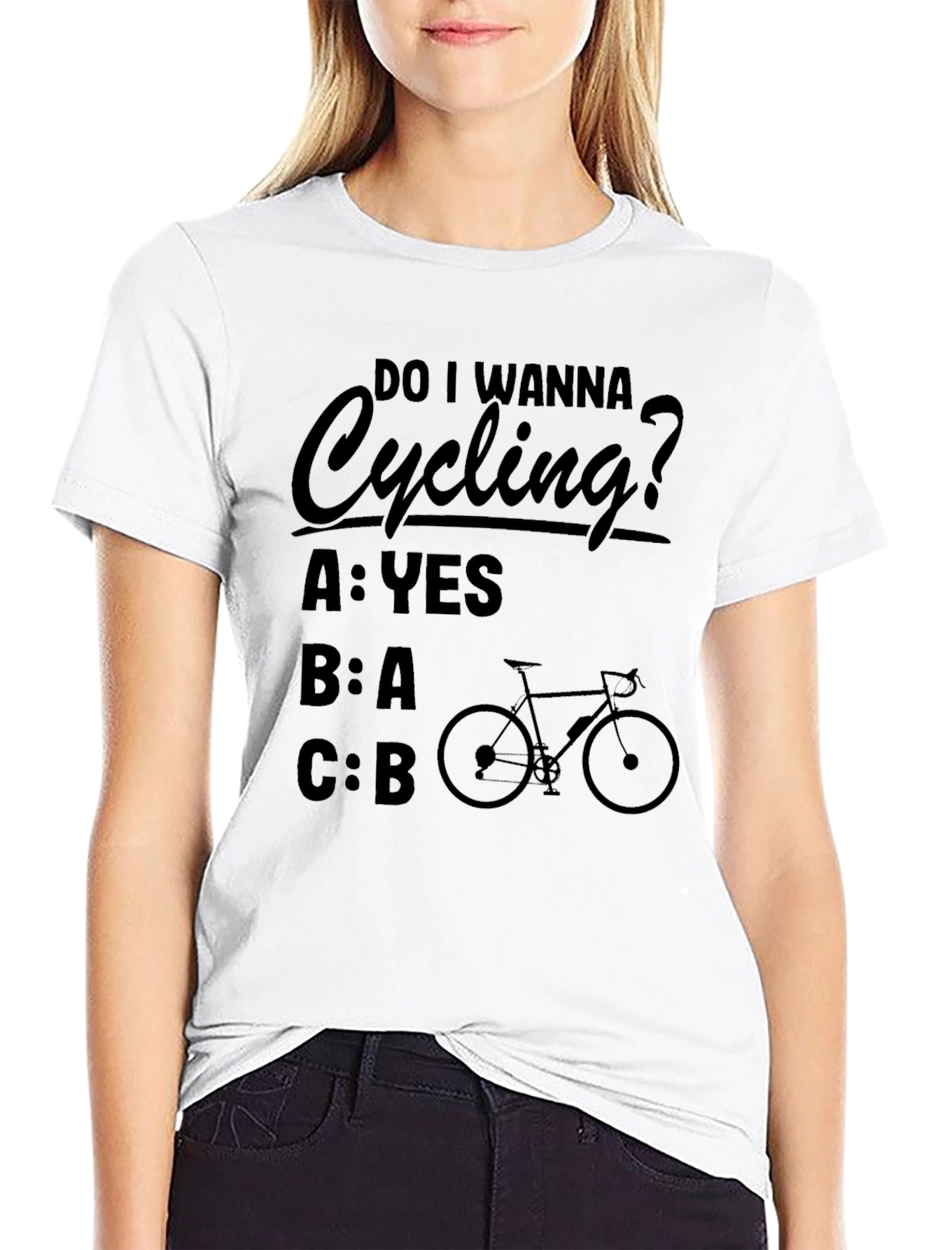 Camiseta Negra Ciclismo Pregunta Divertida