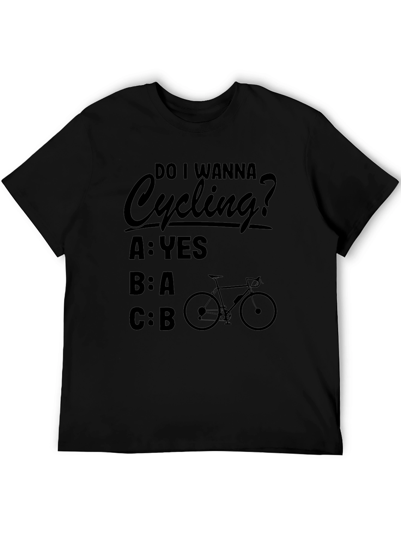 Camiseta Negra Ciclismo Pregunta Divertida