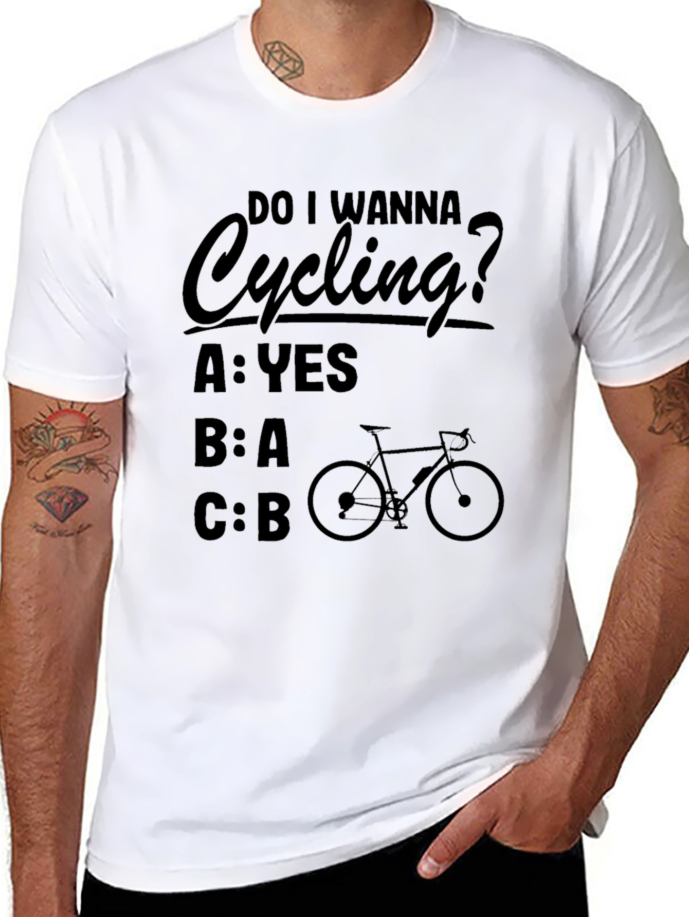Camiseta Negra Ciclismo Pregunta Divertida