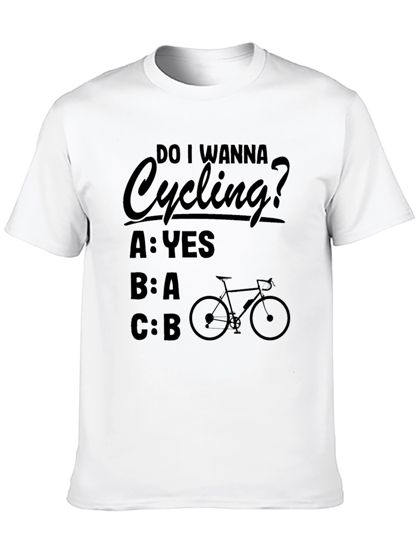 Camiseta Negra Ciclismo Pregunta Divertida