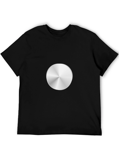 Camiseta Negra con Diseño Circular Metálico