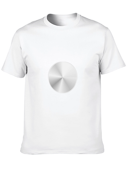 Camiseta Negra con Diseño Circular Metálico