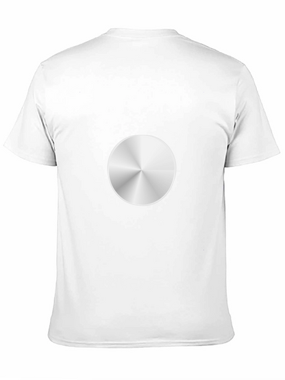 Camiseta Negra con Diseño Circular Metálico