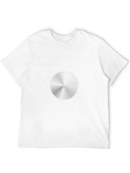 Camiseta Negra con Diseño Circular Metálico