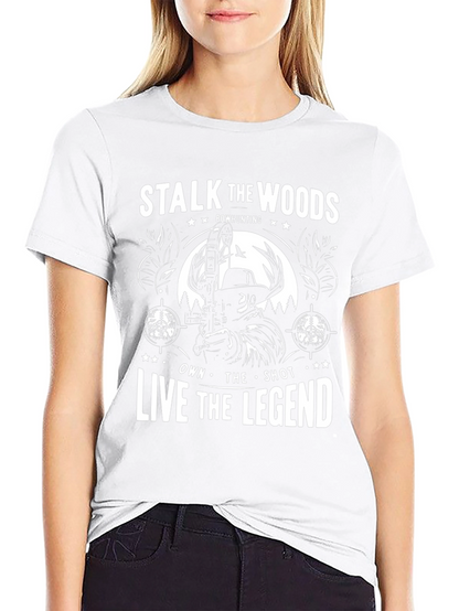 Camiseta Negra Acecha los Bosques de Caza con Arco