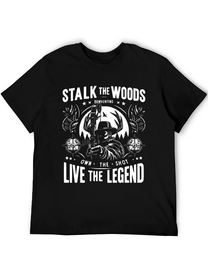 Camiseta Negra Acecha los Bosques de Caza con Arco