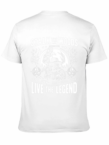 Camiseta Negra Acecha los Bosques de Caza con Arco