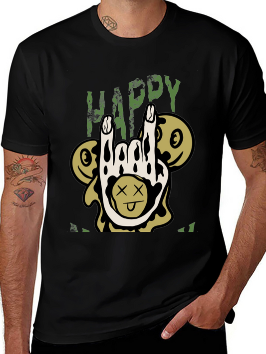 Camiseta Negra Happy Halloween Rock
