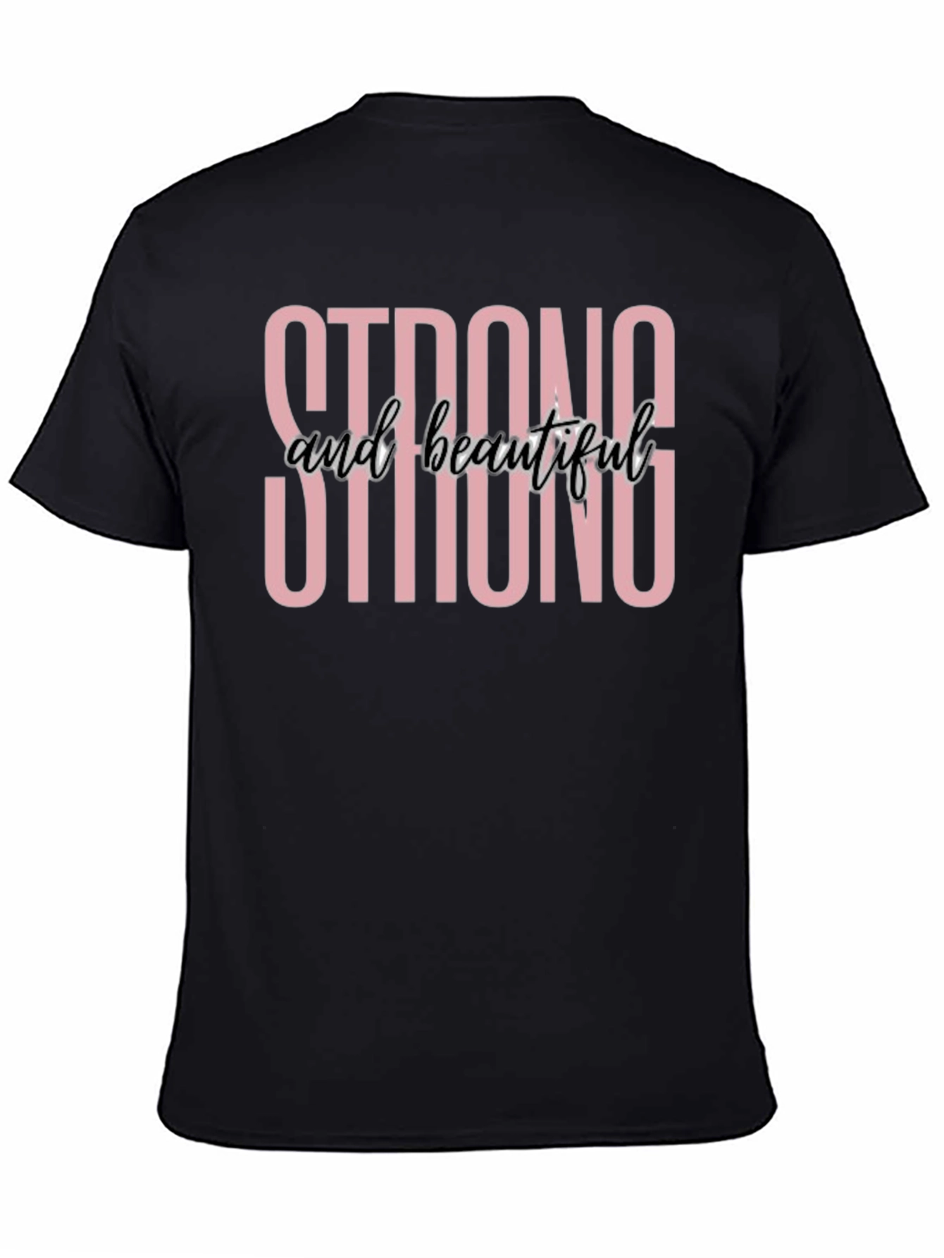 Camiseta Negra Fuerte y Hermosa