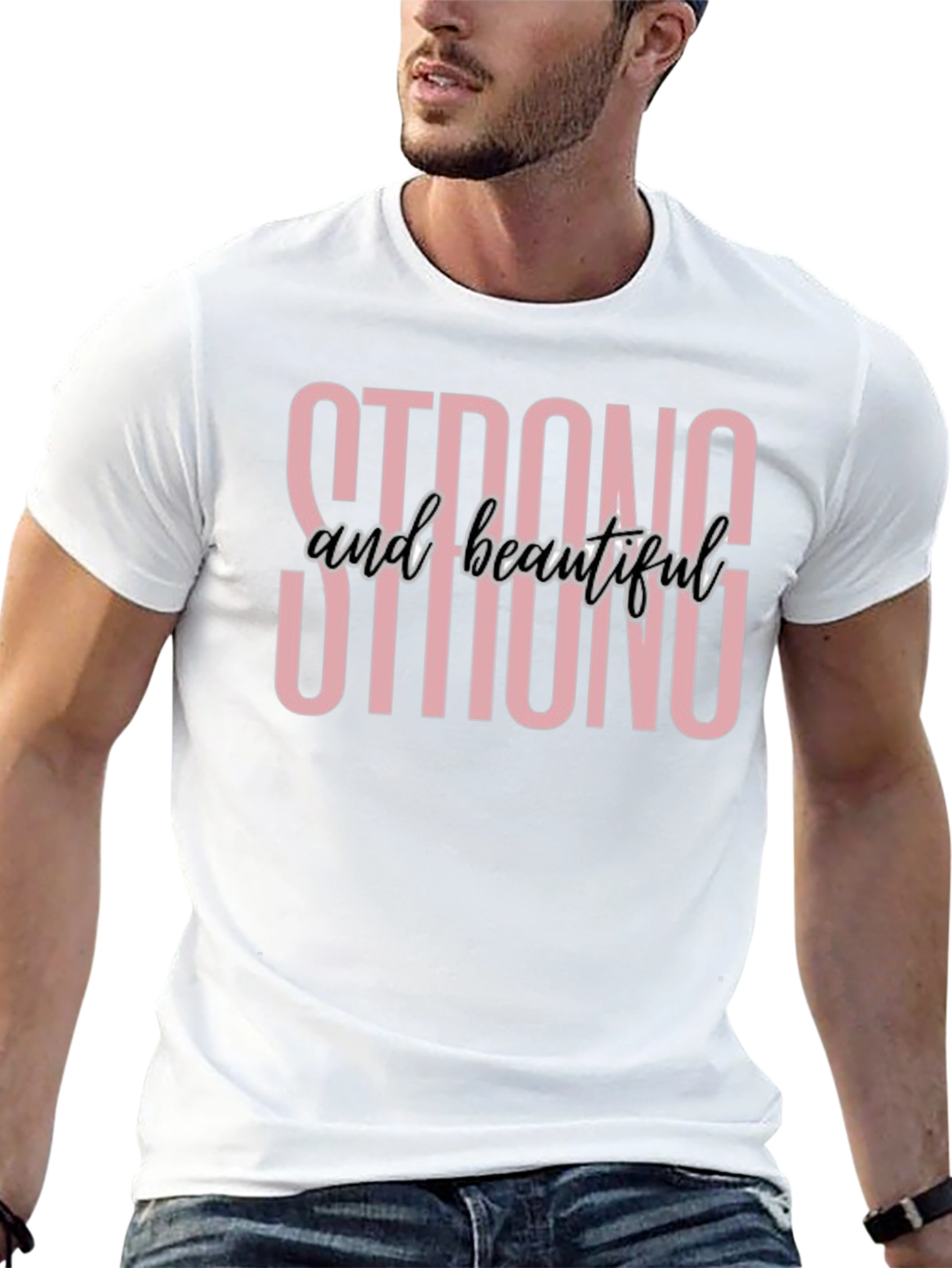 Camiseta Negra Fuerte y Hermosa