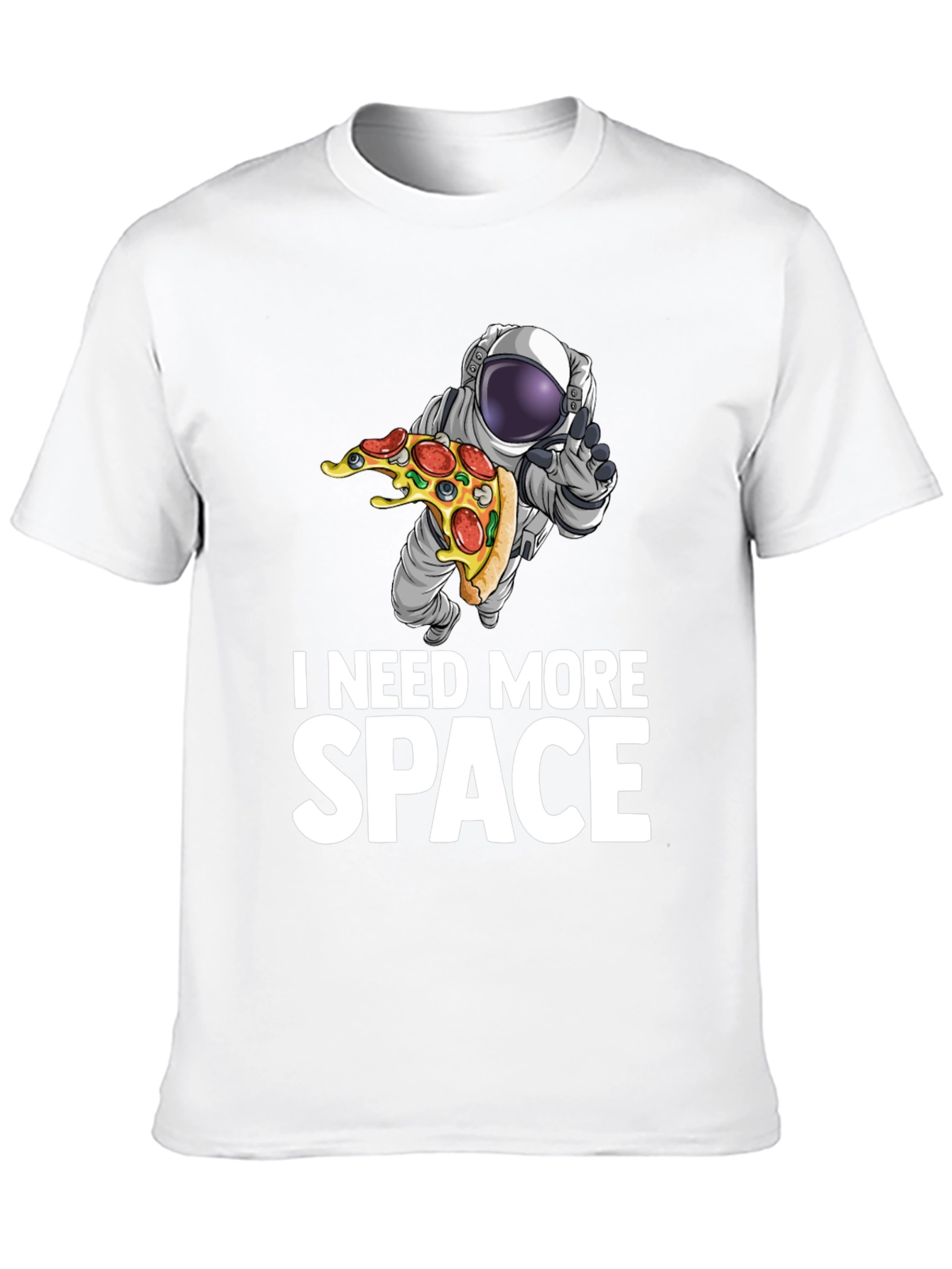 Camiseta Necesito Más Espacio Astronauta y Pizza