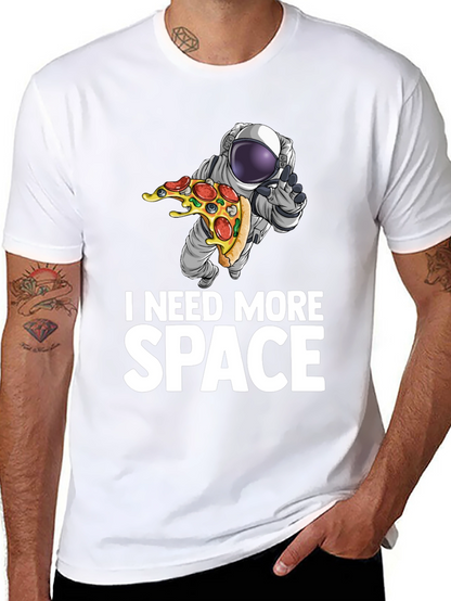 Camiseta Necesito Más Espacio Astronauta y Pizza
