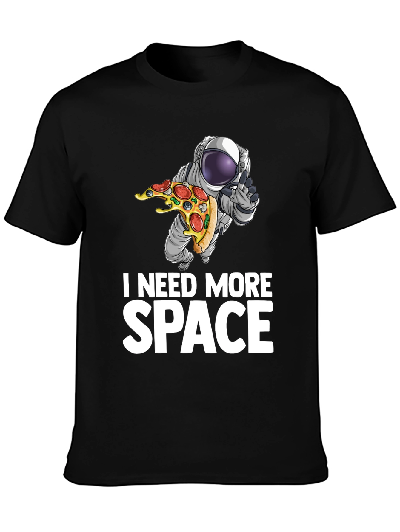 Camiseta Necesito Más Espacio Astronauta y Pizza