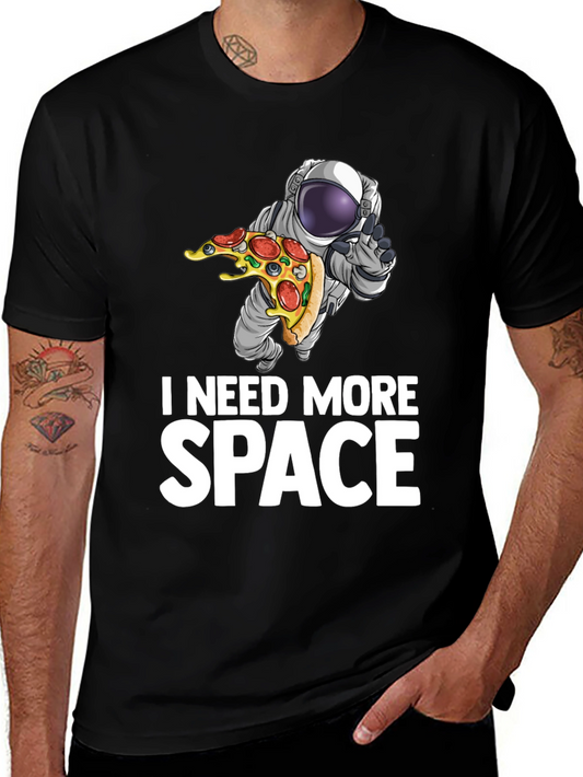 Camiseta Necesito Más Espacio Astronauta y Pizza