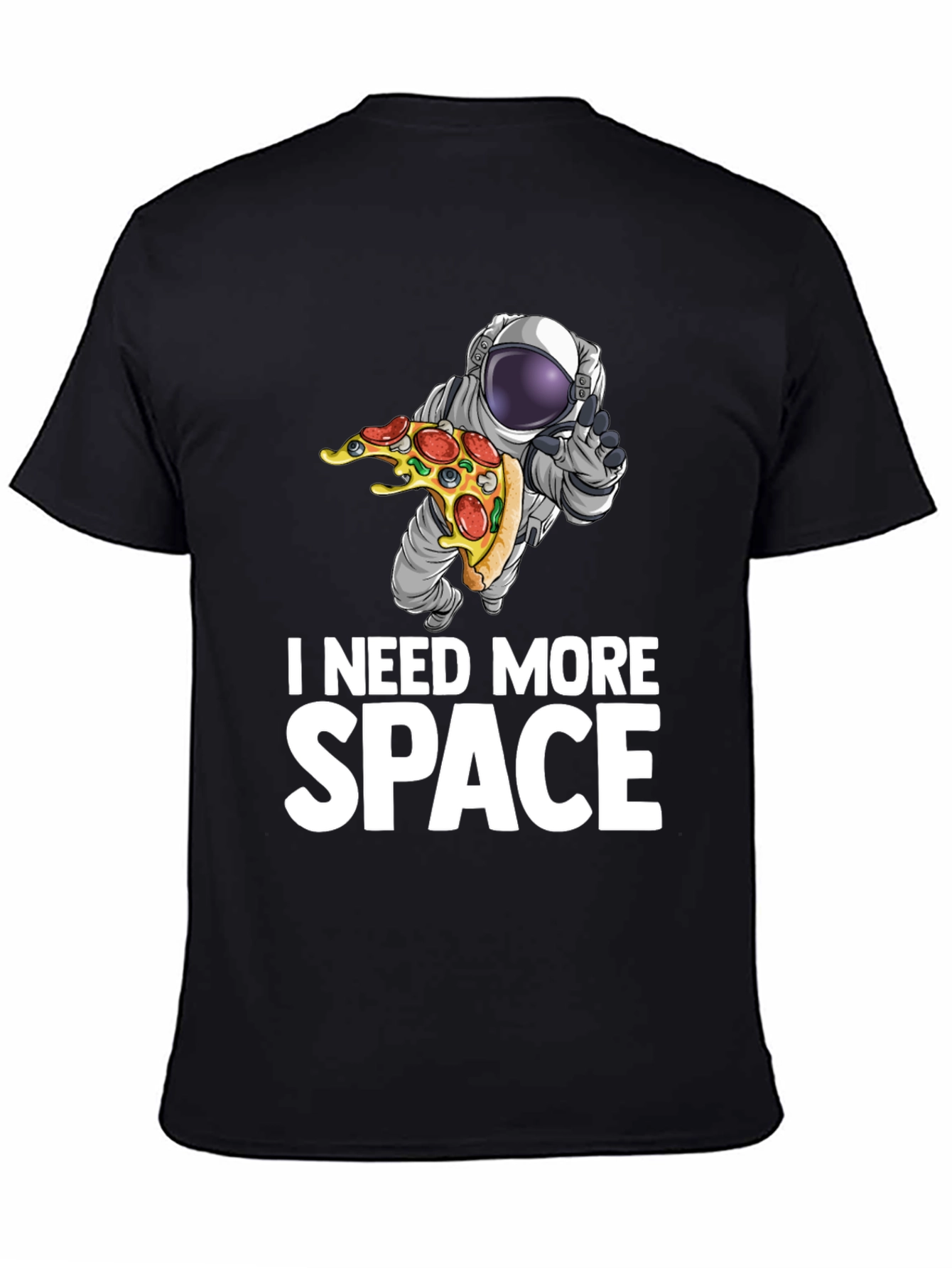 Camiseta Necesito Más Espacio Astronauta y Pizza