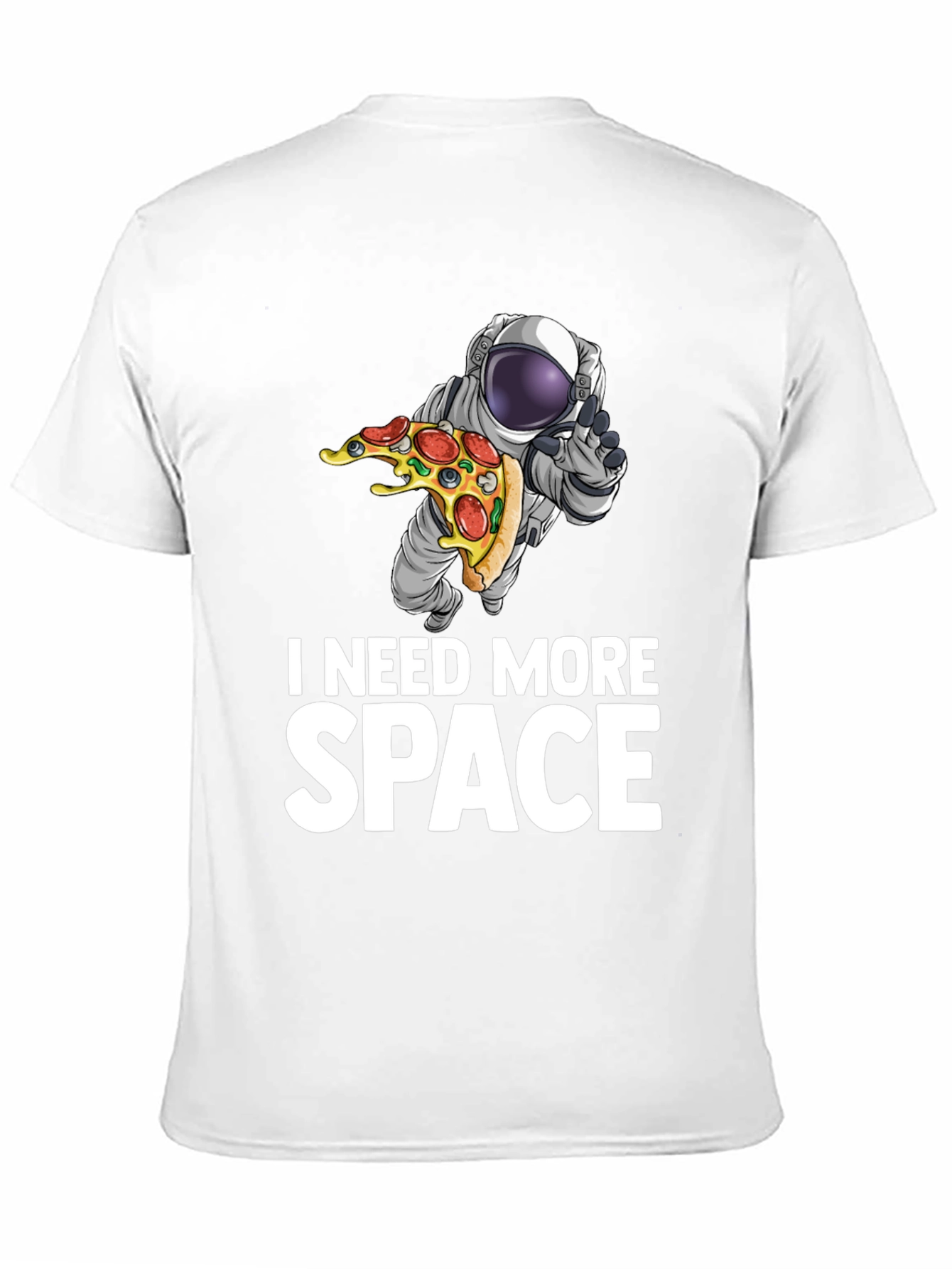Camiseta Necesito Más Espacio Astronauta y Pizza
