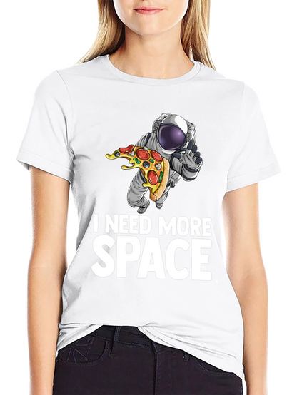 Camiseta Necesito Más Espacio Astronauta y Pizza