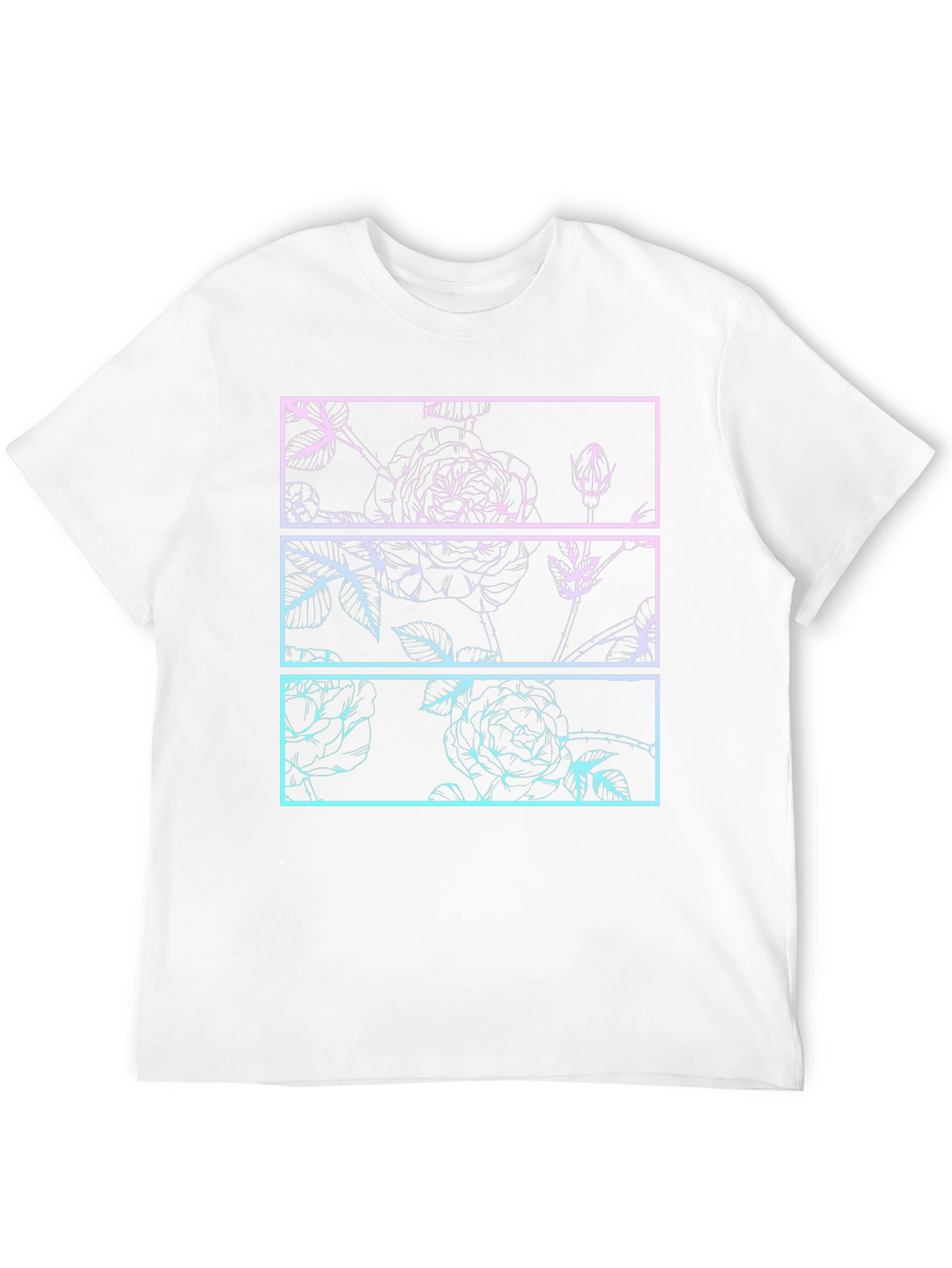 Camiseta Negra con Diseño Floral Gráfico