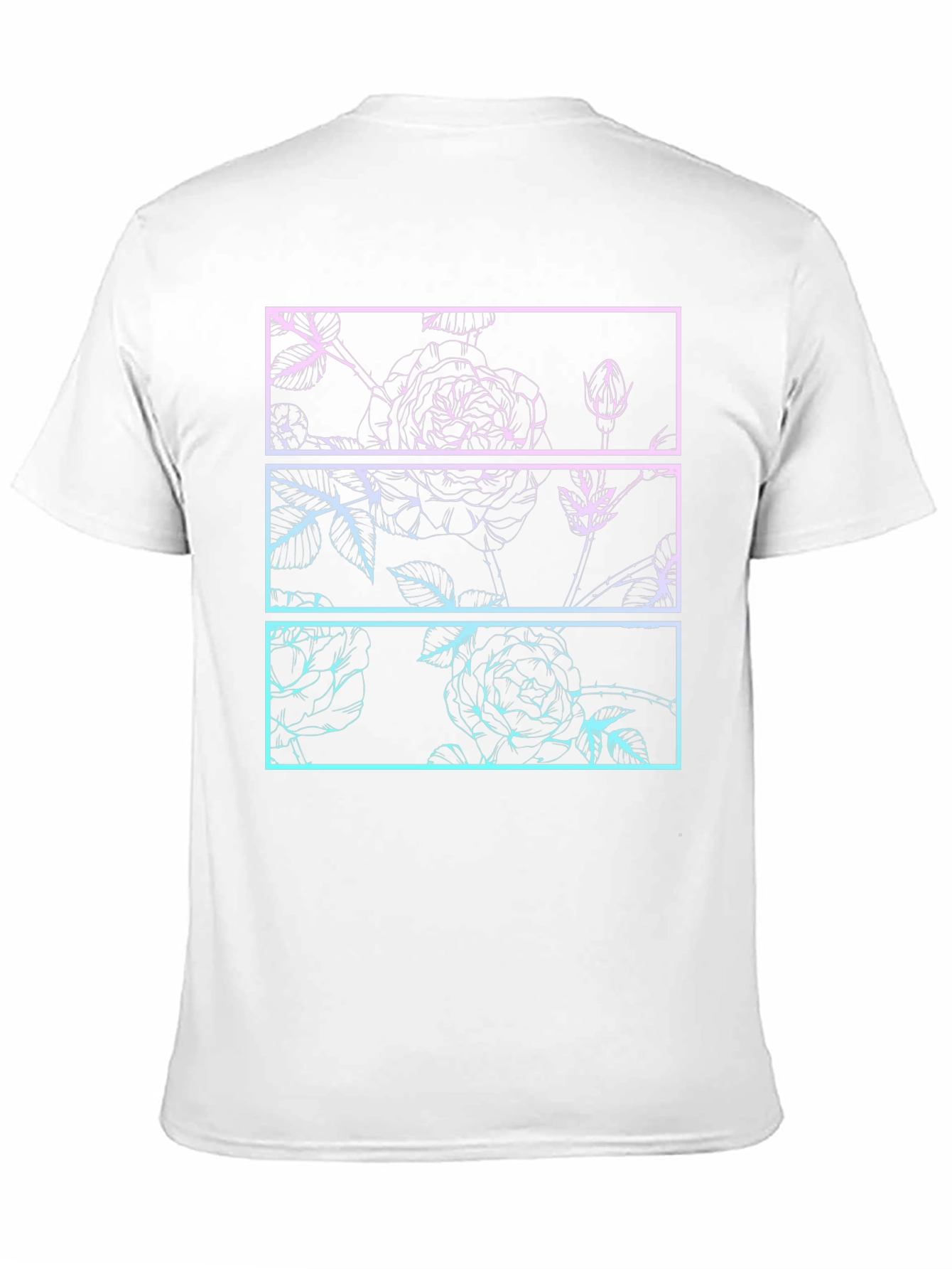 Camiseta Negra con Diseño Floral Gráfico