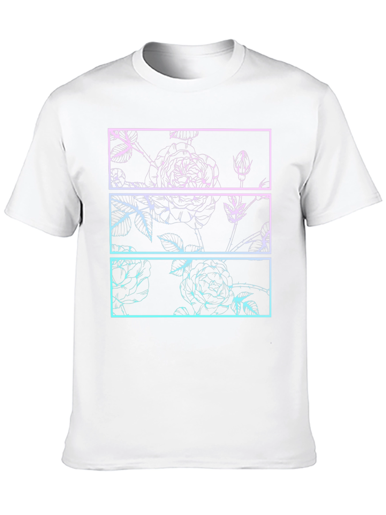 Camiseta Negra con Diseño Floral Gráfico