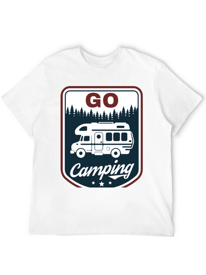 Camiseta Negra Go Camping para Aventura al Aire Libre