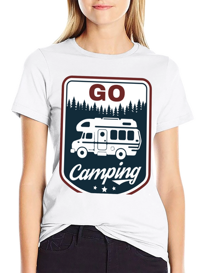 Camiseta Negra Go Camping para Aventura al Aire Libre