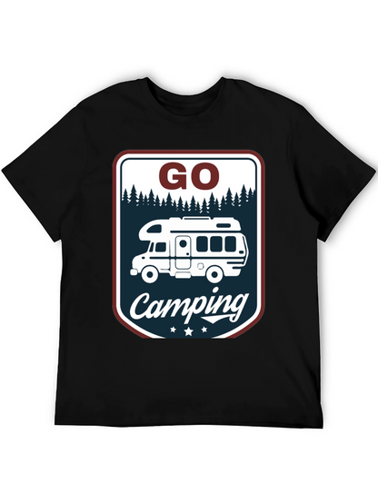 Camiseta Negra Go Camping para Aventura al Aire Libre