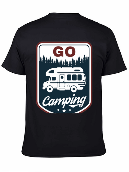 Camiseta Negra Go Camping para Aventura al Aire Libre