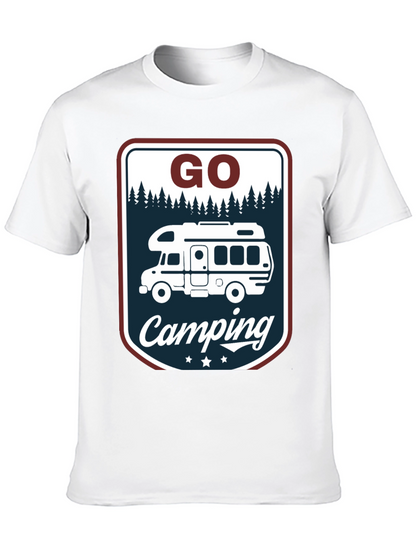 Camiseta Negra Go Camping para Aventura al Aire Libre