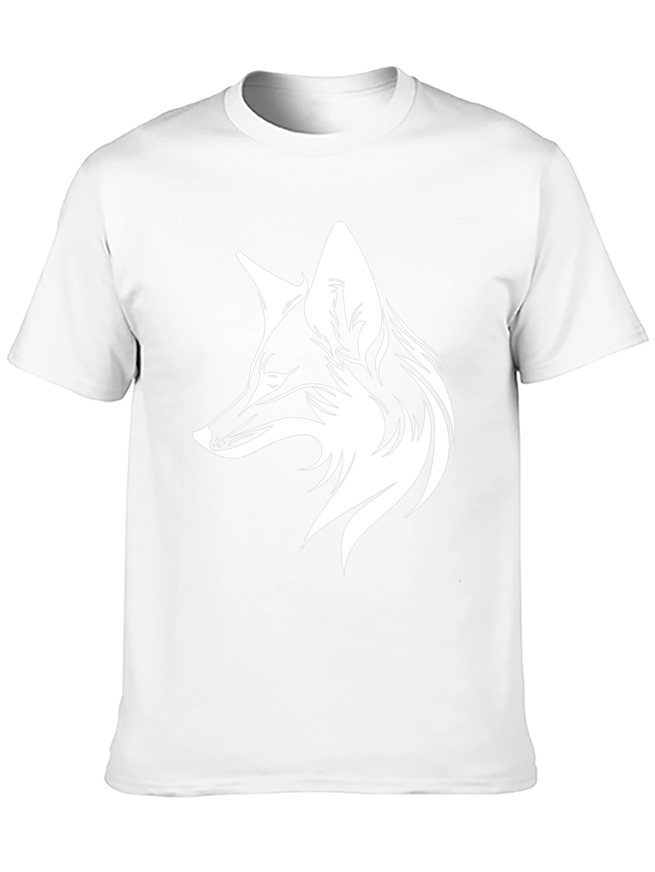 Camiseta Negra con Diseño de Zorro Blanco