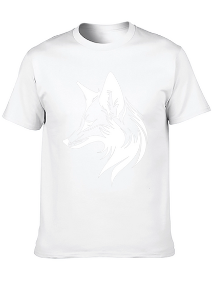 Camiseta Negra con Diseño de Zorro Blanco