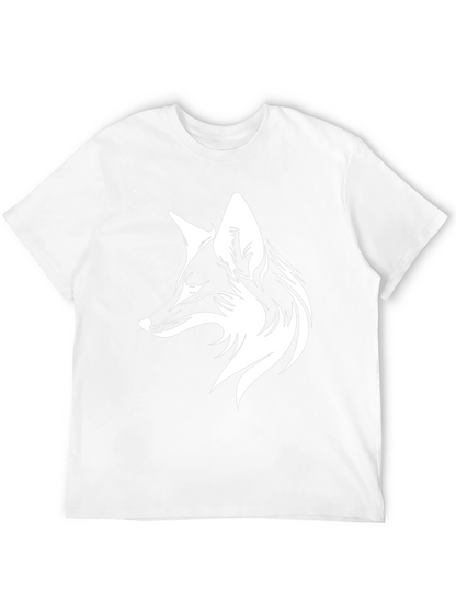 Camiseta Negra con Diseño de Zorro Blanco