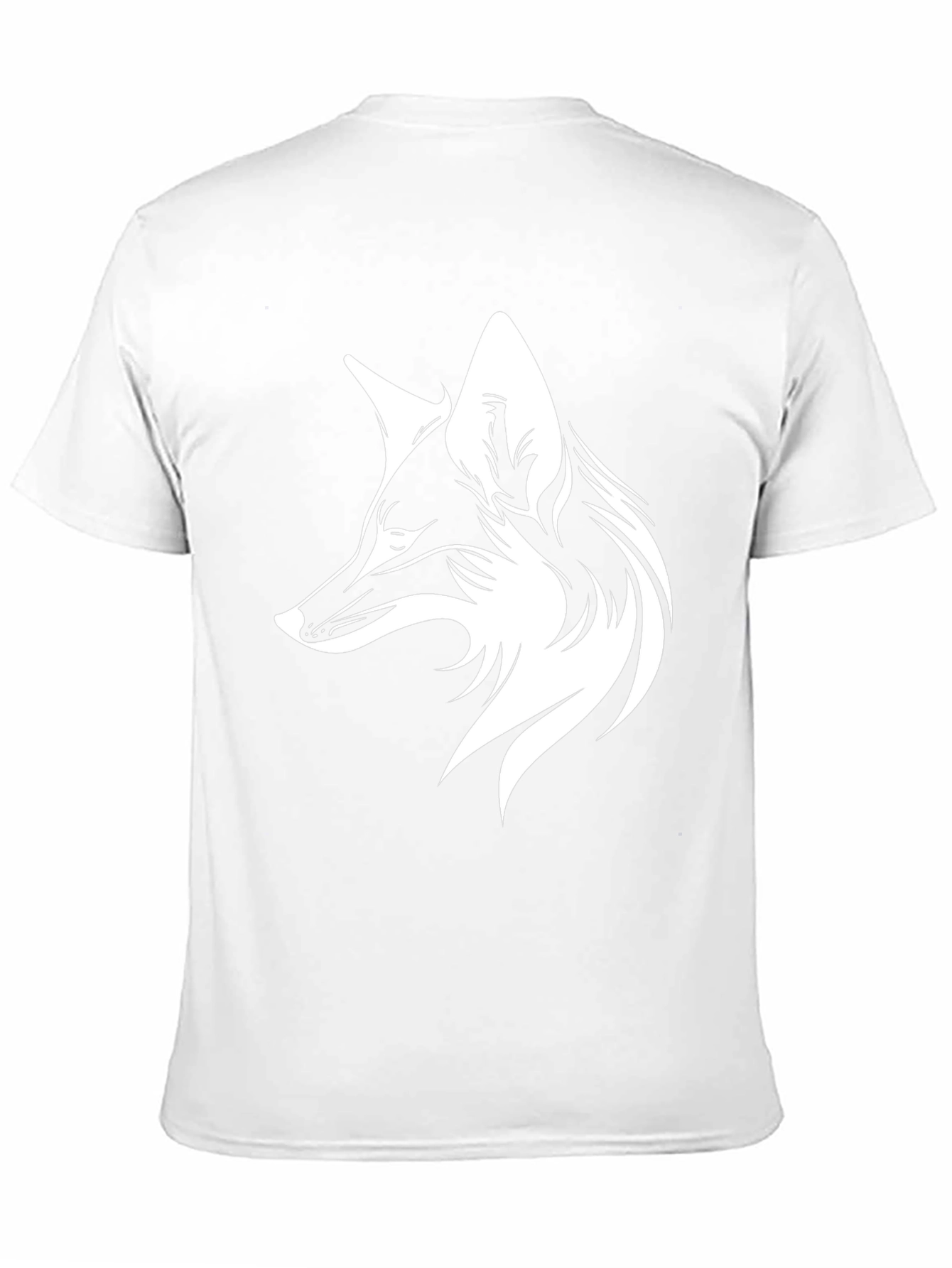 Camiseta Negra con Diseño de Zorro Blanco