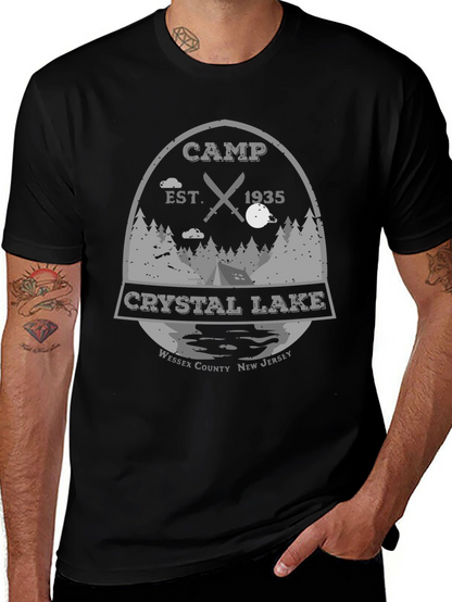 Camiseta Negra Campamento Crystal Lake