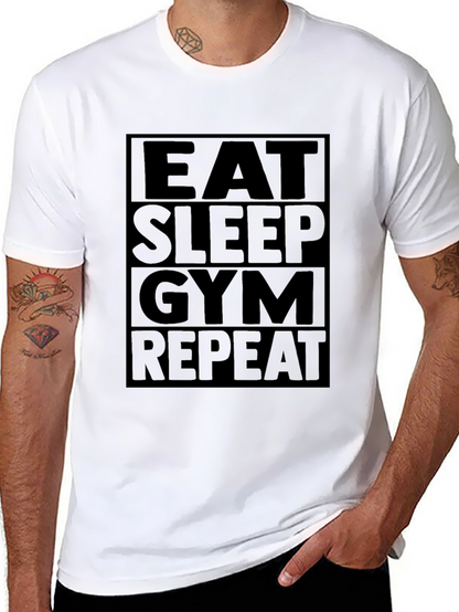 Camiseta Hombre: Eat Sleep Gym Repeat