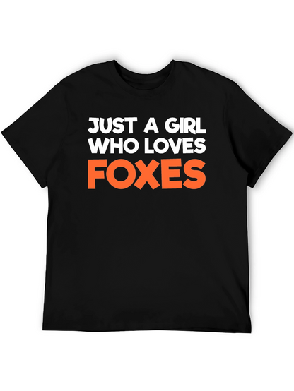 Camiseta Negra Just a Girl Who Loves Foxes