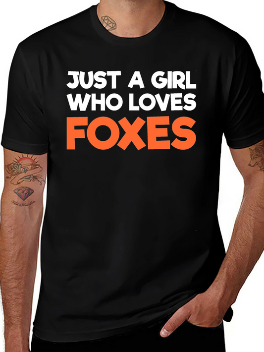 Camiseta Negra Just a Girl Who Loves Foxes