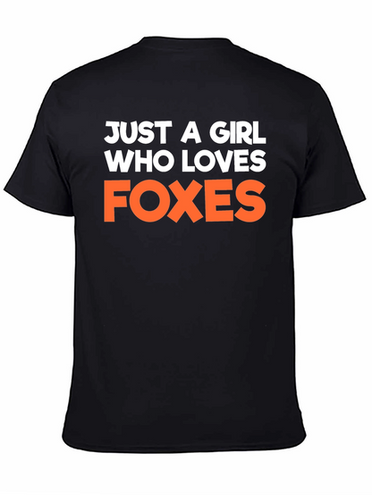 Camiseta Negra Just a Girl Who Loves Foxes