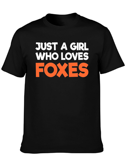 Camiseta Negra Just a Girl Who Loves Foxes