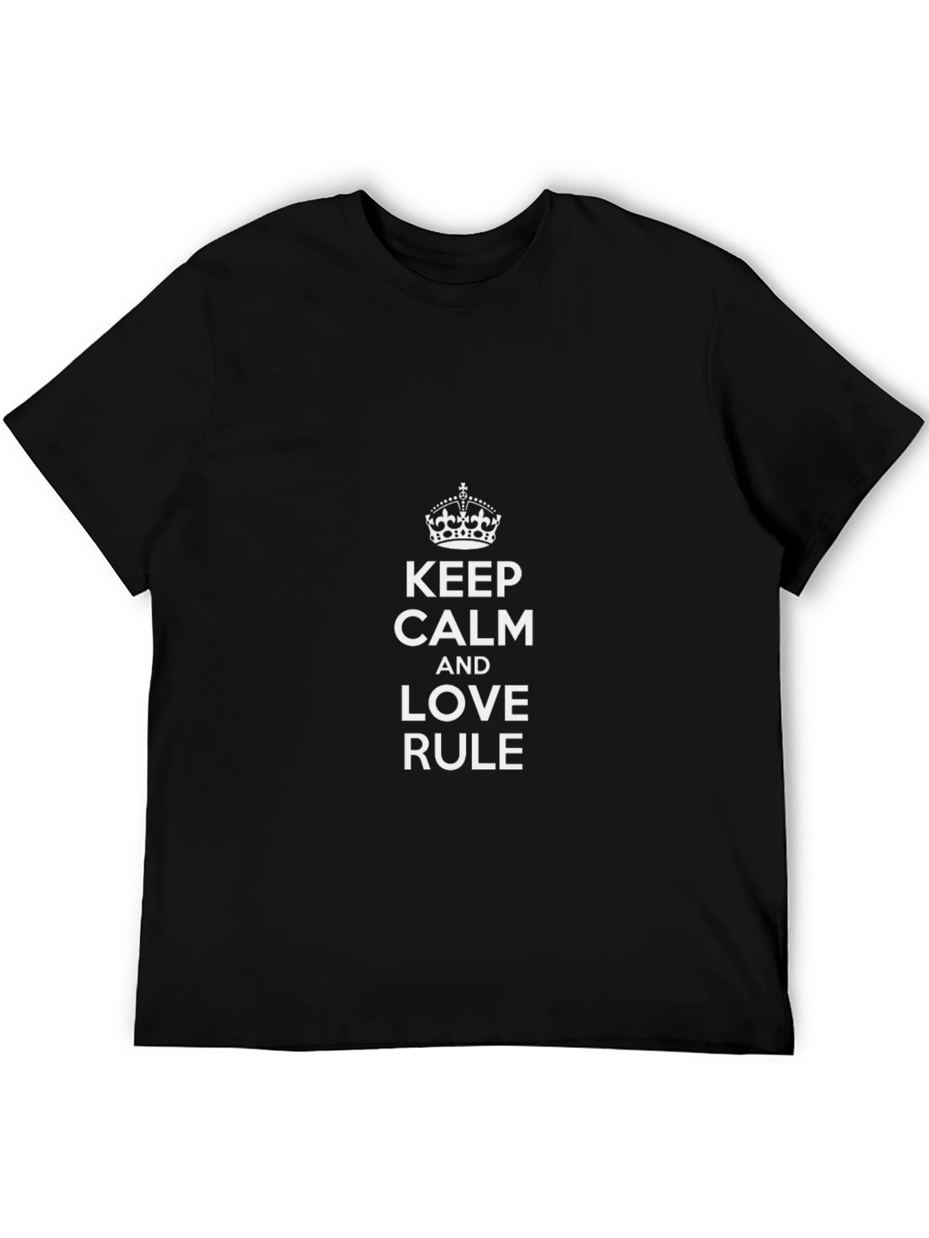 Camiseta Negra Keep Calm and Love Rule para Hombre