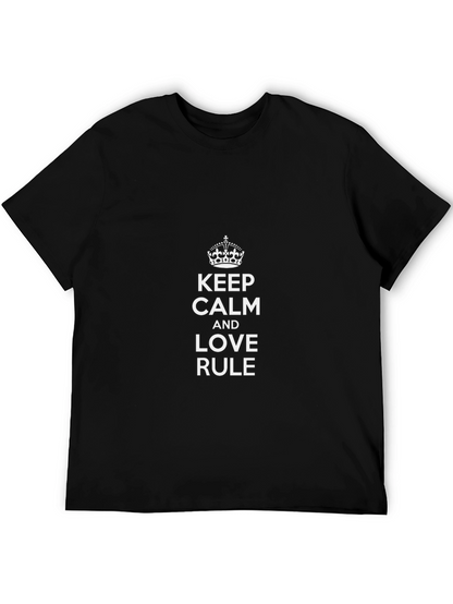 Camiseta Negra Keep Calm and Love Rule para Hombre