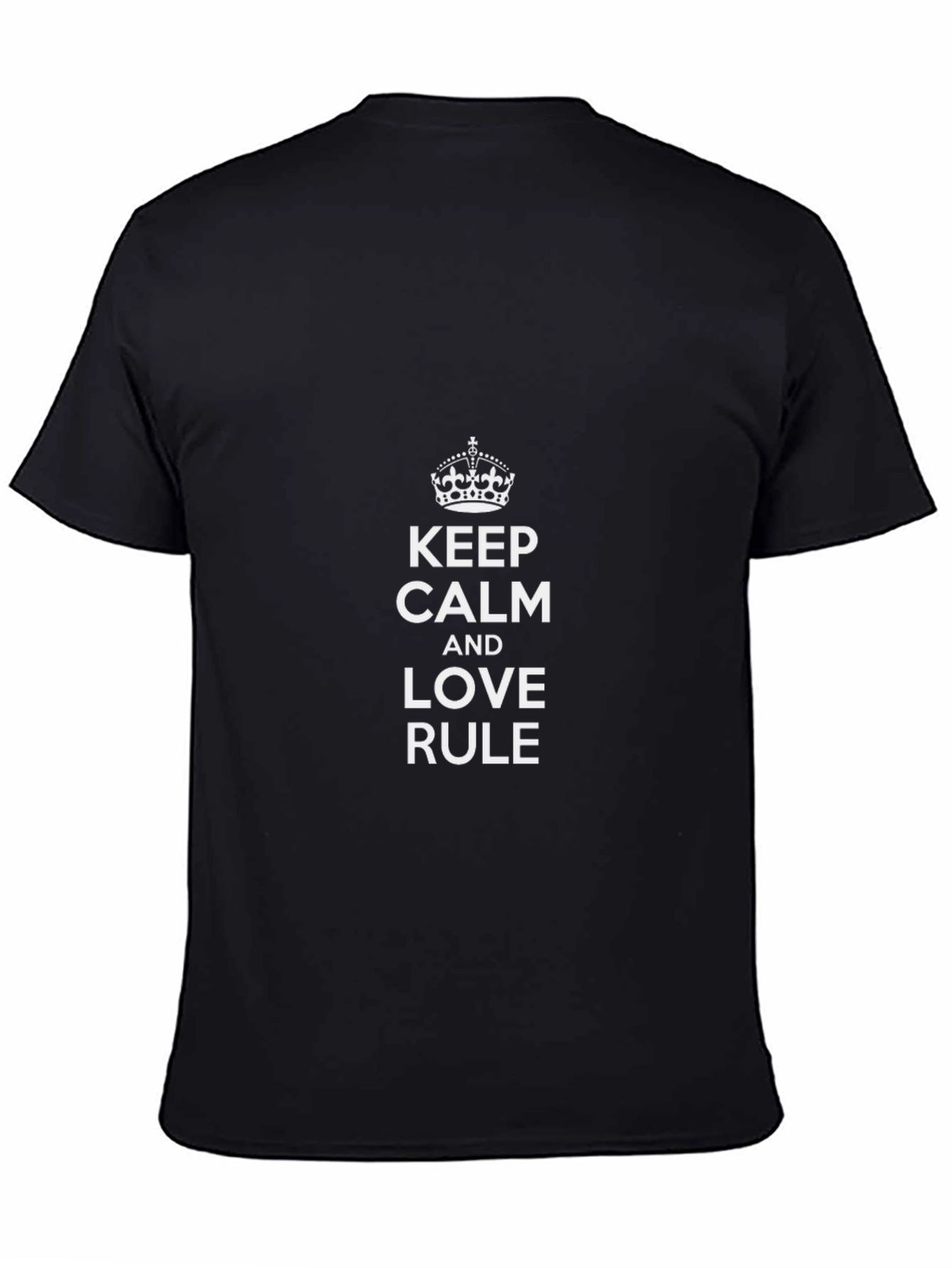 Camiseta Negra Keep Calm and Love Rule para Hombre